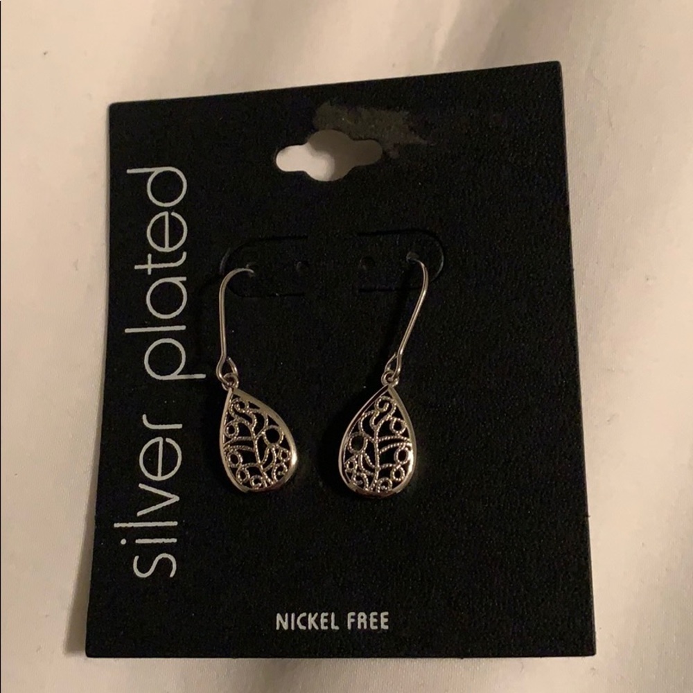 Silver drop earrings